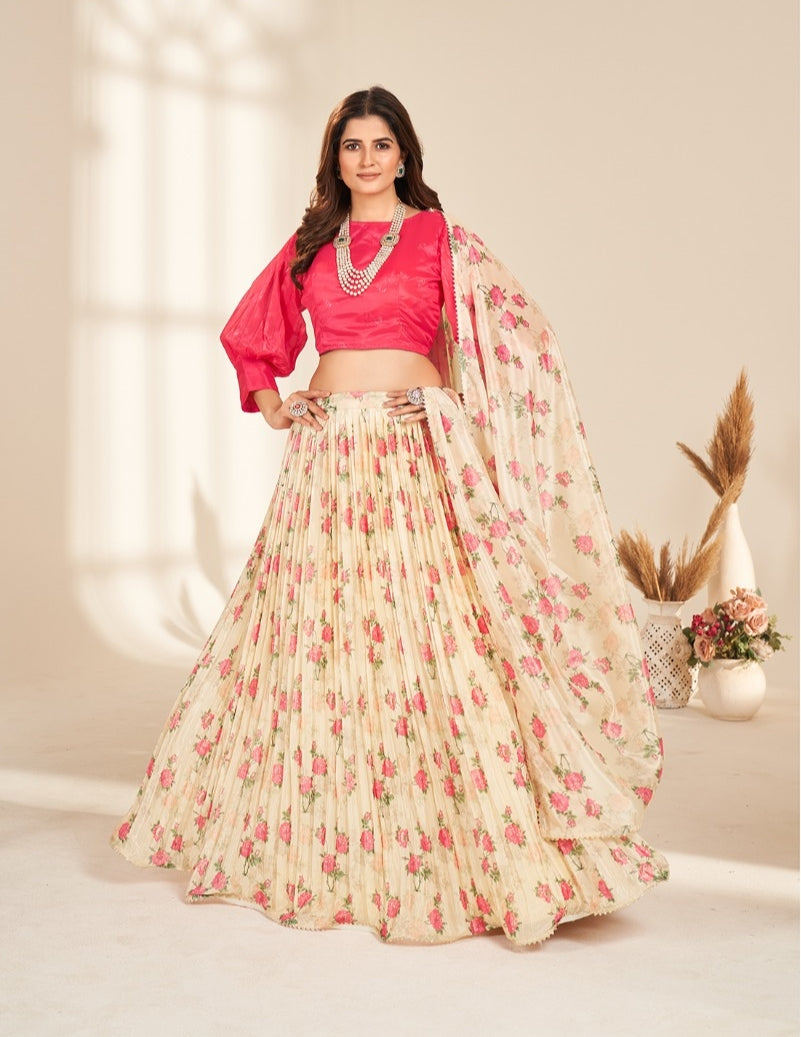 Beautiful Designer Valisha Pure Organza With Degital Print Lehenga Choli