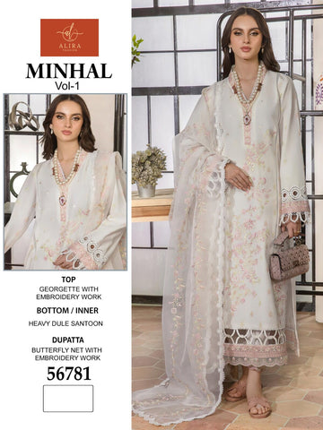 Minhal Vol-1 By Alira 56780 To 56781 Series Beautiful Festive Suits