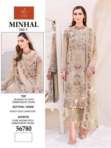 Minhal Vol-1 By Alira 56780 To 56781 Series Beautiful Festive Suits