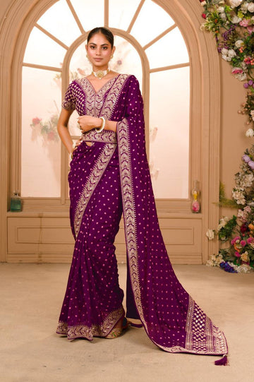 Beautiful Designer Heavy Work Sequanc Saree