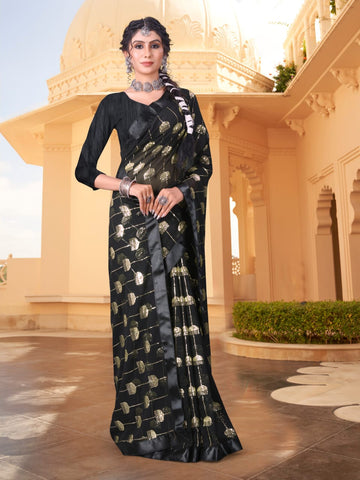 Beautiful Designer Heavy Georgette Sequanc Saree