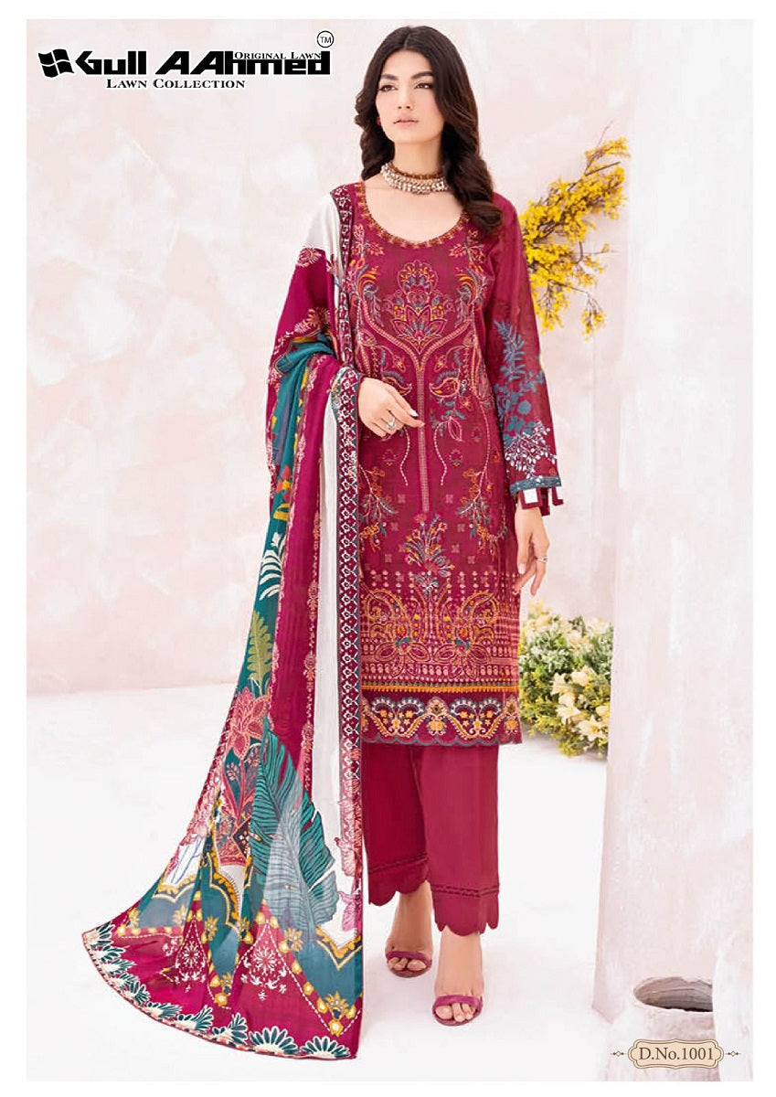 Gull Aahmed Azure Series 1001-1006 Pure Lawn Cotton Suit (390x06)