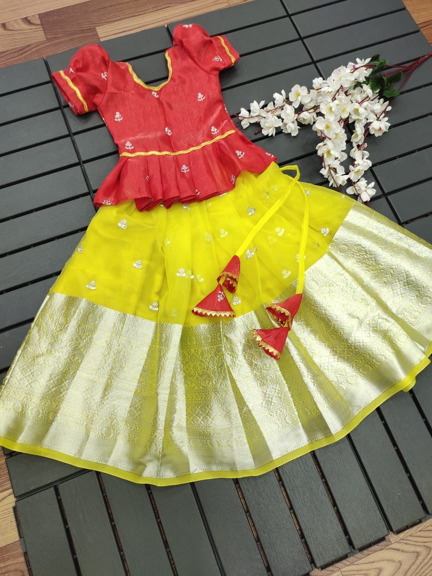 Beautiful Designer Kids Cotton Kids Lehenga Blouse