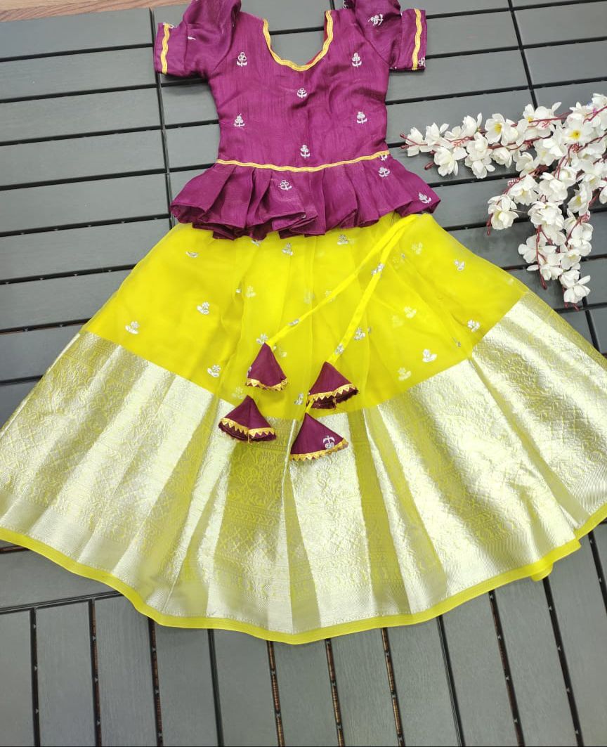 Beautiful Designer Kids Cotton Kids Lehenga Blouse