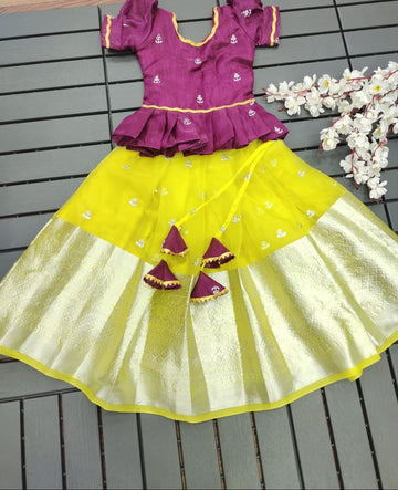 Beautiful Designer Kids Cotton Kids Lehenga Blouse