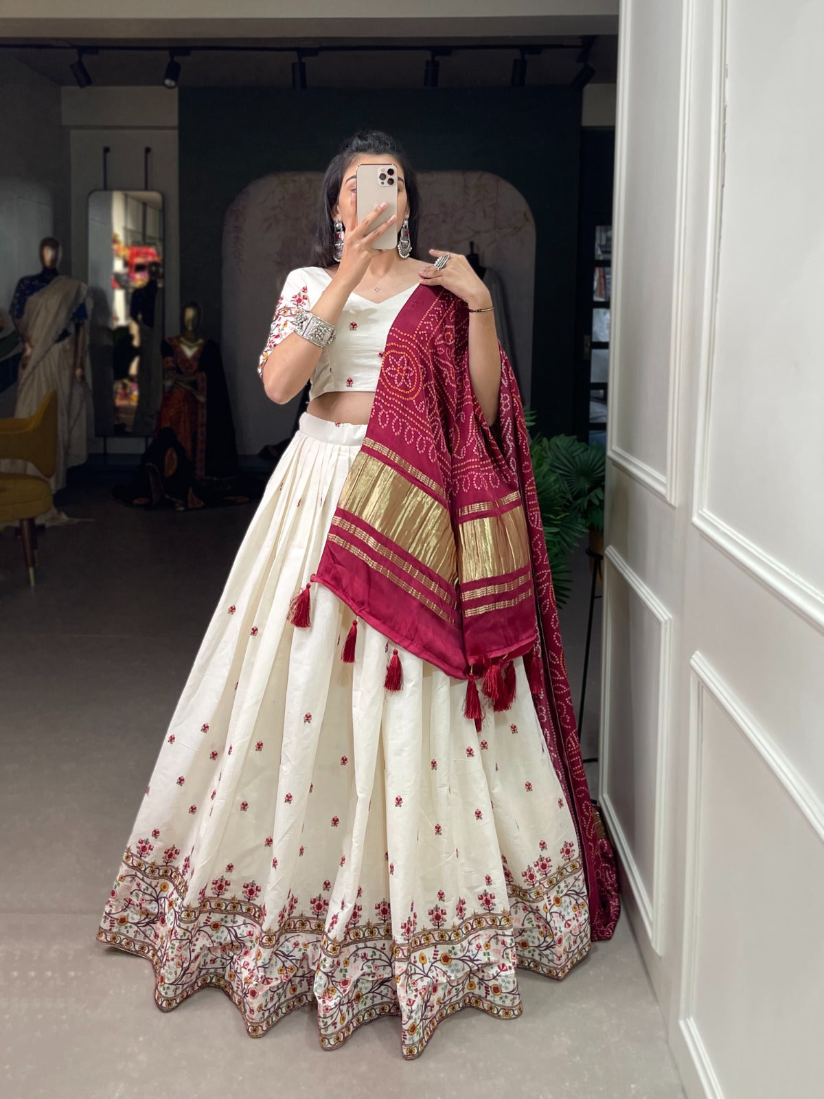 Beautiful Designer Khadi Cotton Lehenga Choli Design 1601