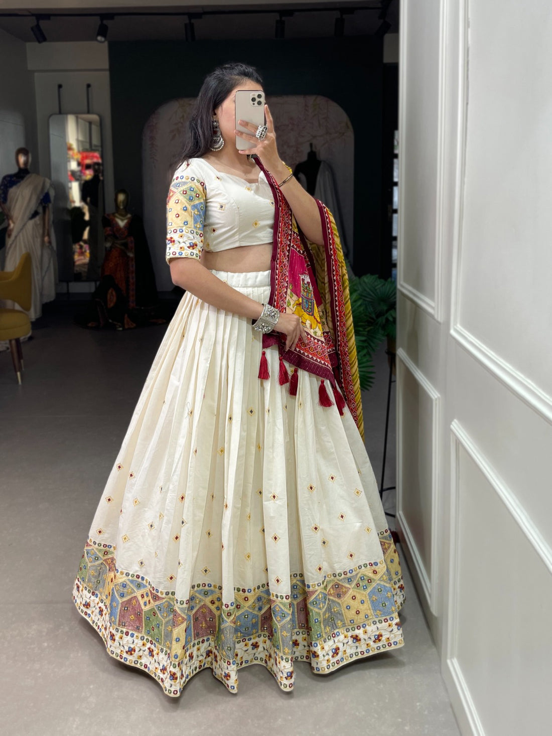 Beautiful Designer Khadi Cotton Lehenga Choli Design 1601