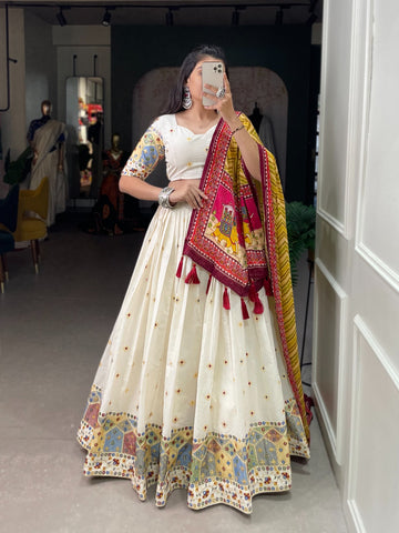 Beautiful Designer Khadi Cotton Lehenga Choli Design 1601