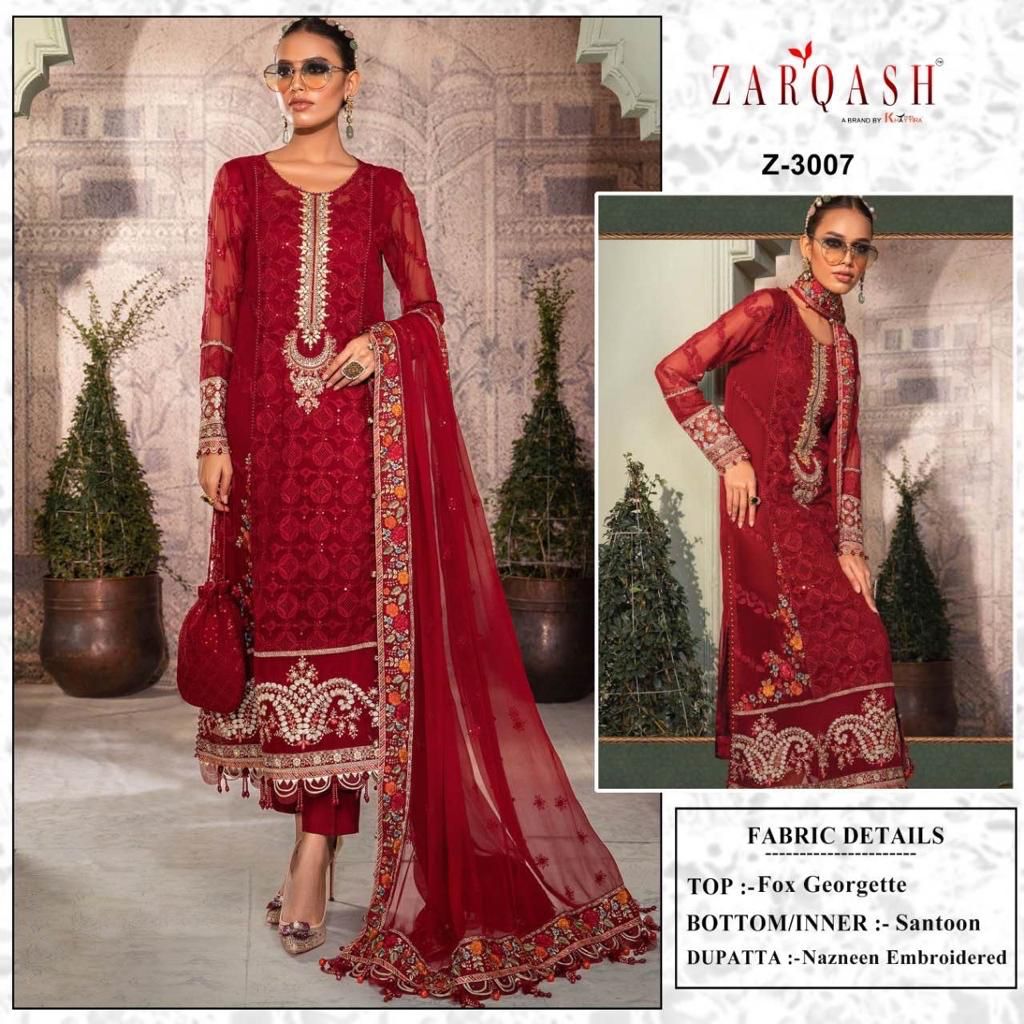 Zarqash Z 3007 Pakistani Suits In Lowest