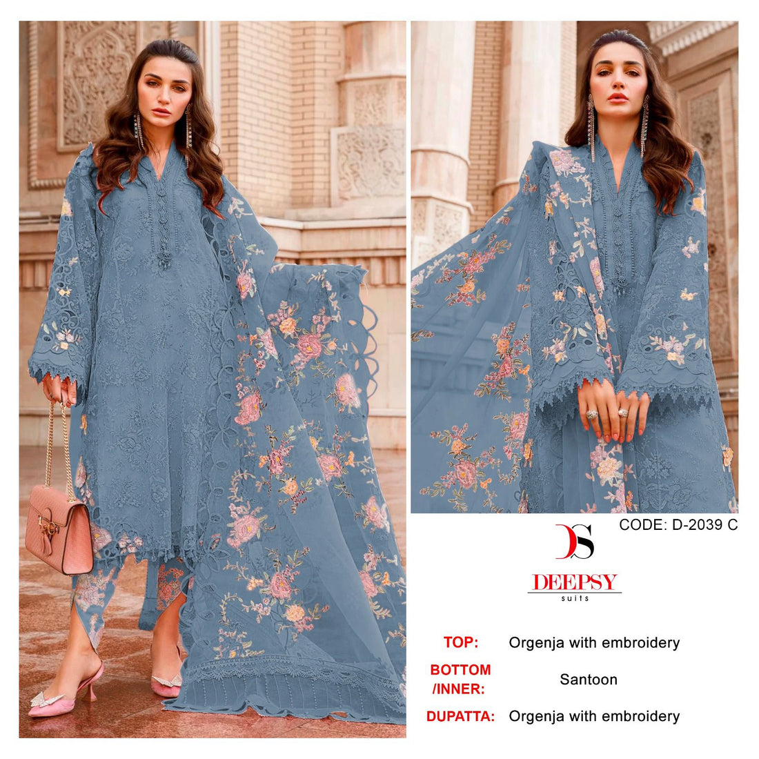 Deepsy Suits D 2039 Organza With Fancy Embroidered Pakistani Suits (1099x04)