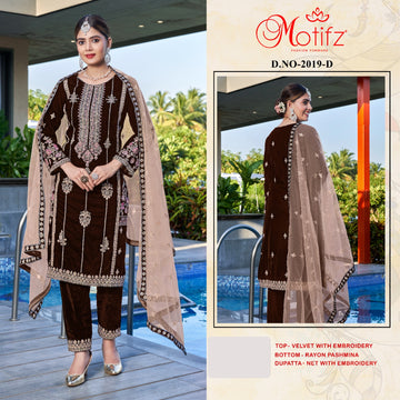 Motifz 2019-A To 2019-D Series Velvet Embroidery Dresses (1350x04)