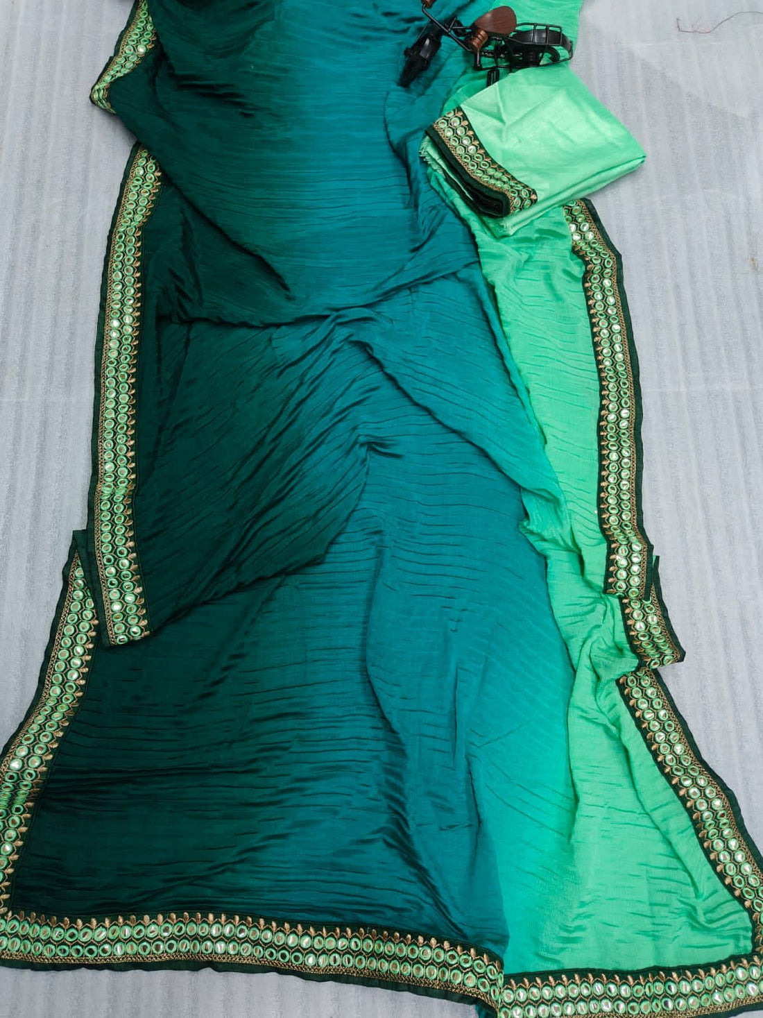 Beautiful Designer Aqua Heavy Georgette Sequanc Saree 434