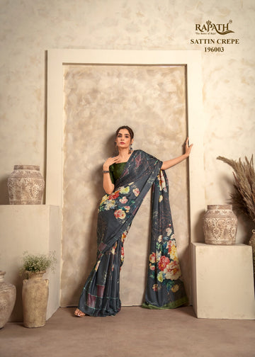 Beautiful Designer Winter Lover Rajpath Satin Printed Saree