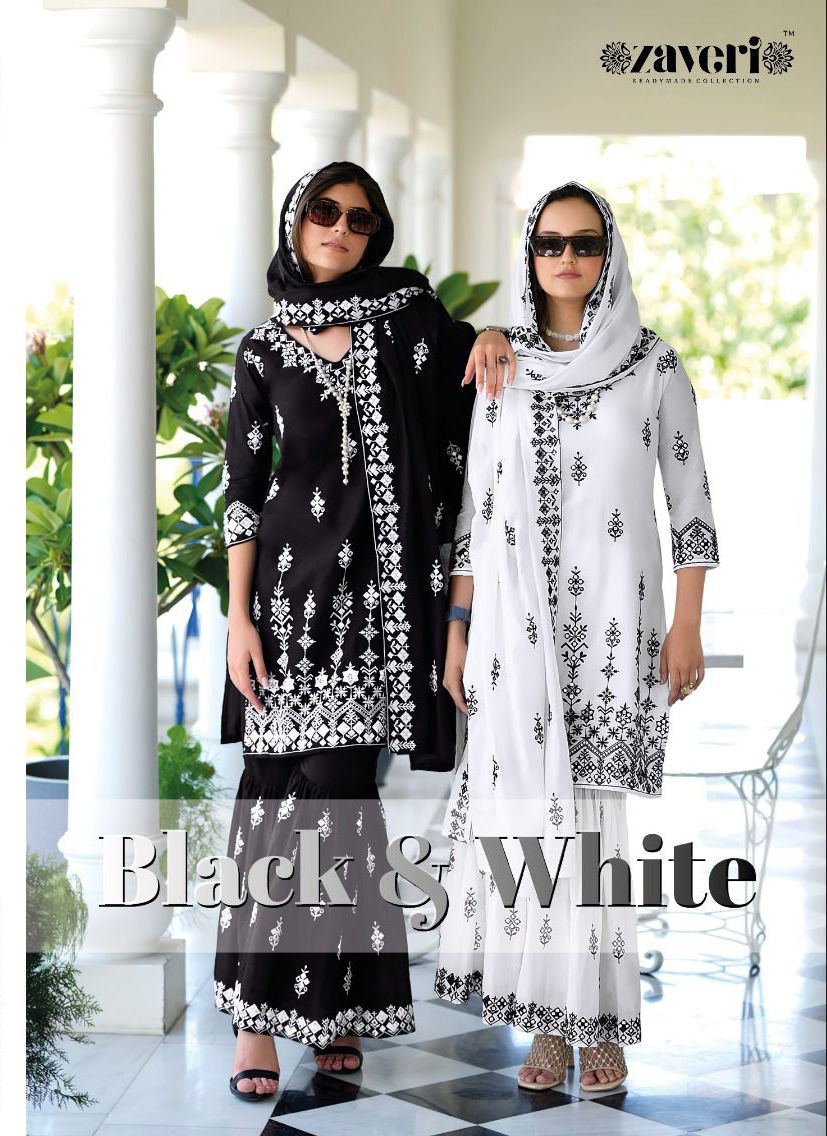 Zaveri Black-White Designer Pure Mul Mul Suit (1799x2)