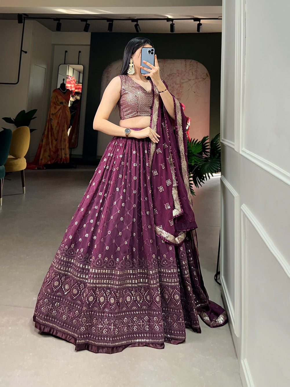 Beautiful Designer Georgette Lehenga Choli Design 1406