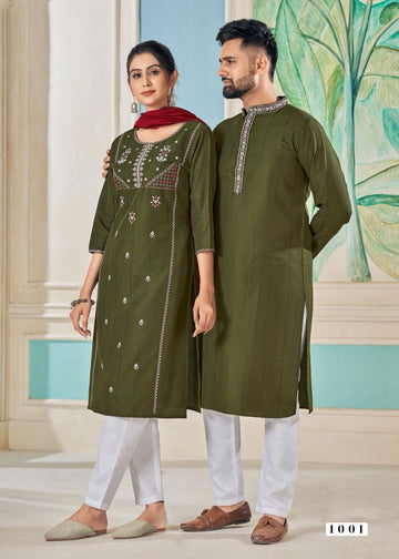 Designer Soul Mates Festival Collection Couple Kurta Set