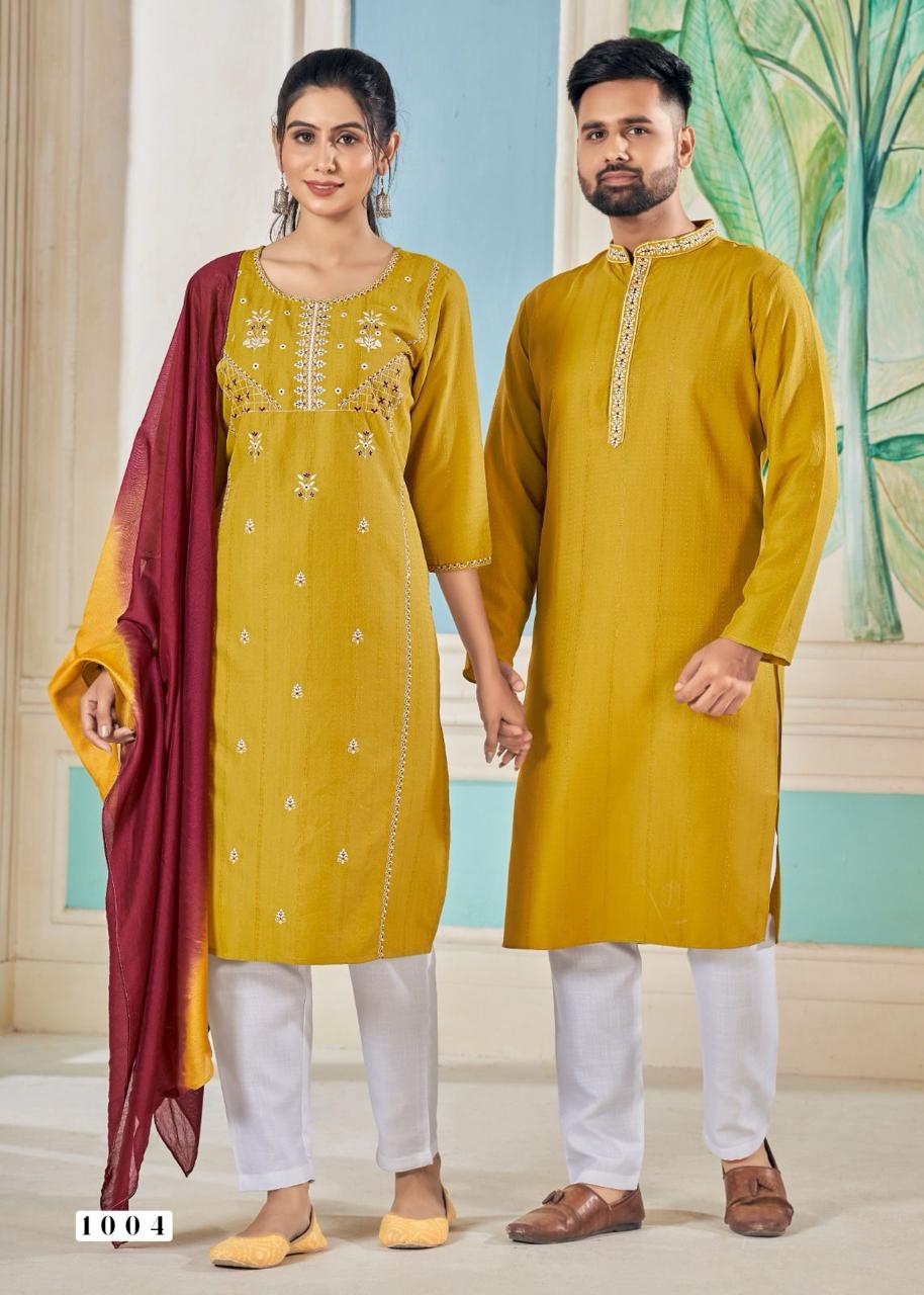 Designer Soul Mates Festival Collection Couple Kurta Set