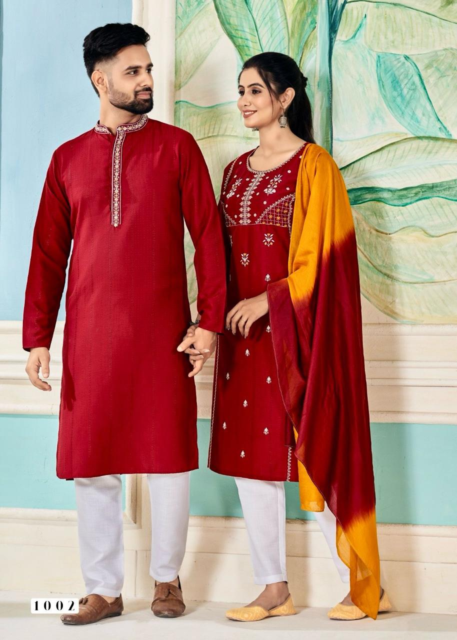 Designer Soul Mates Festival Collection Couple Kurta Set