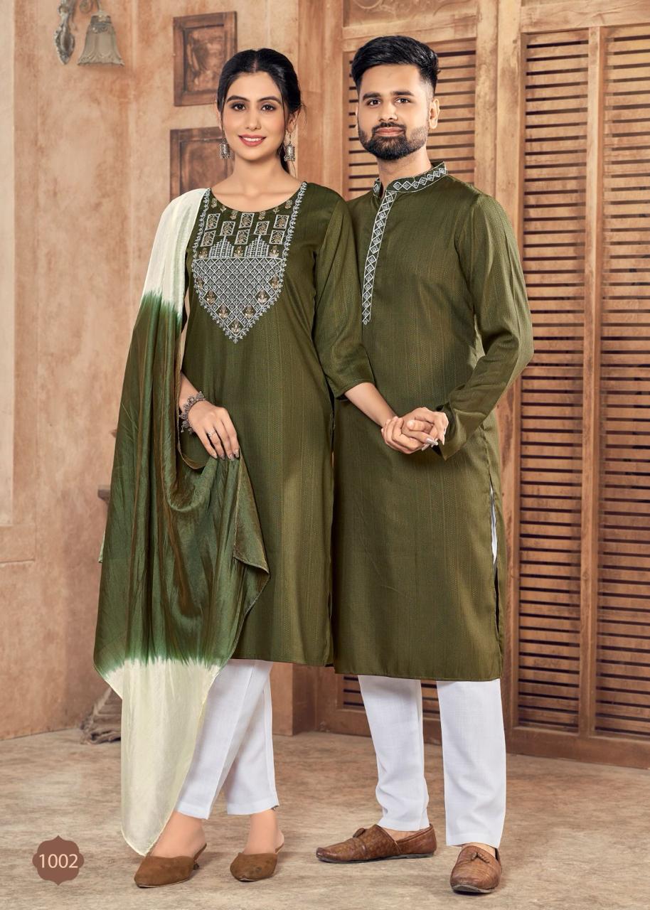 Designer Soul Mates Festival Collection Couple Kurta Set