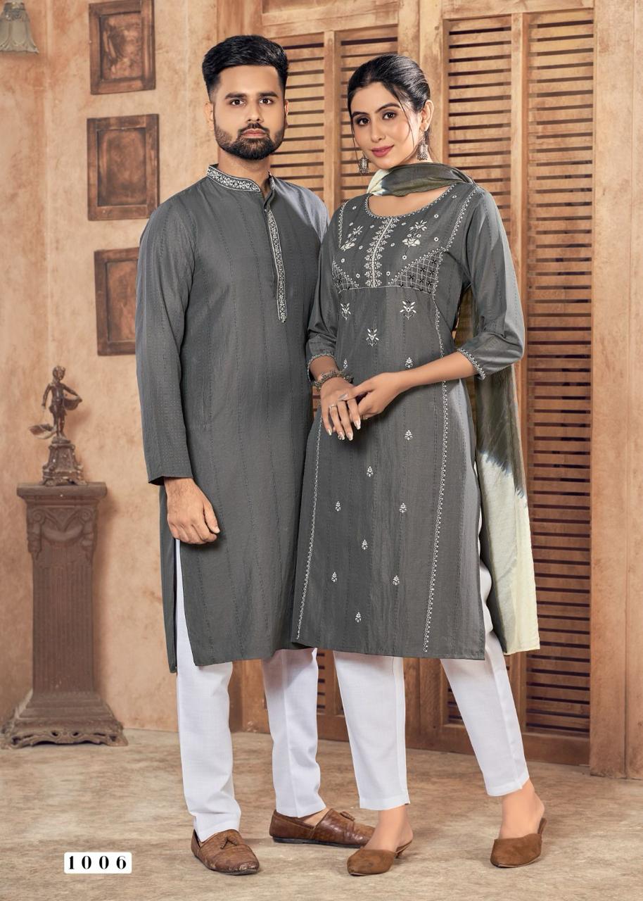 Designer Soul Mates Festival Collection Couple Kurta Set