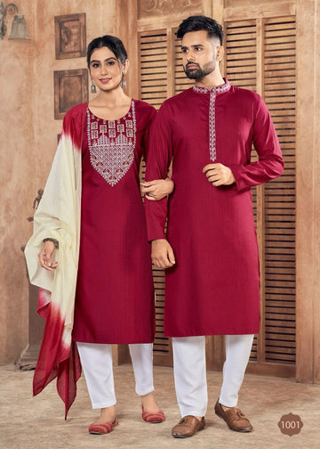 Designer Soul Mates Festival Collection Couple Kurta Set