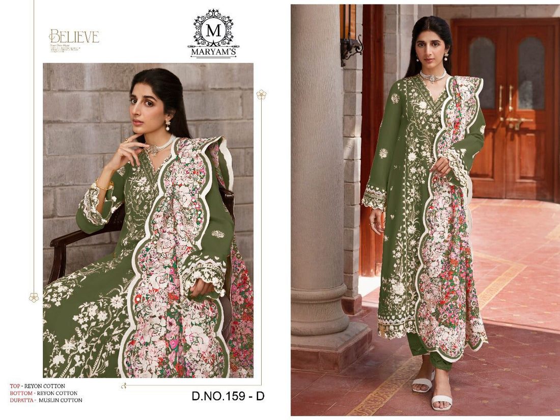 Maryams 159 Rayon Embroidery Salwar Kameez Collection (1035x04)