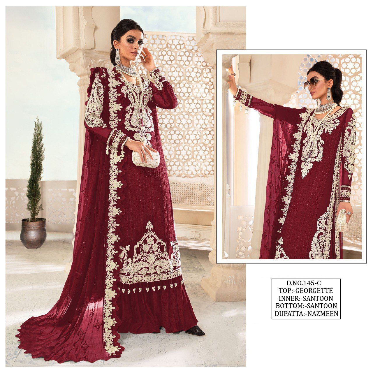 Kf 149 Pakistani Party Wear Net Embroidered Salwar Suit (1150x04)