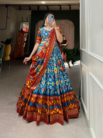 Beautiful Designer Tussar Silk Lehenga Choli Design 1690