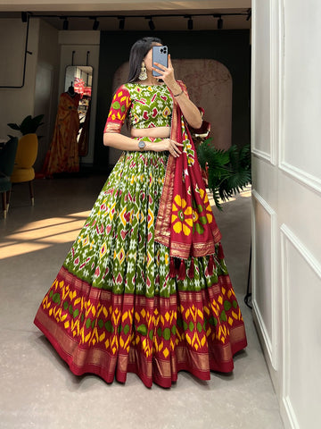 Beautiful Designer Tussar Silk Lehenga Choli Design 1690