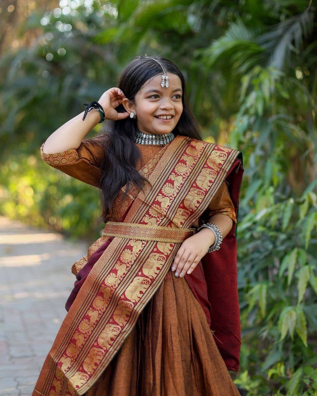 Beautifully Soft Narayan Pet Cotton Kids Lehenga