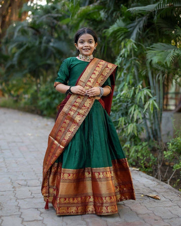 Beautifully Soft Narayan Pet Cotton Kids Lehenga