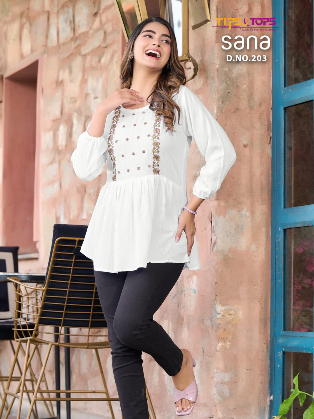 Tips And Tops Sana Vol 2 Fancy Short Tunic Tops Western Collection (385x08)