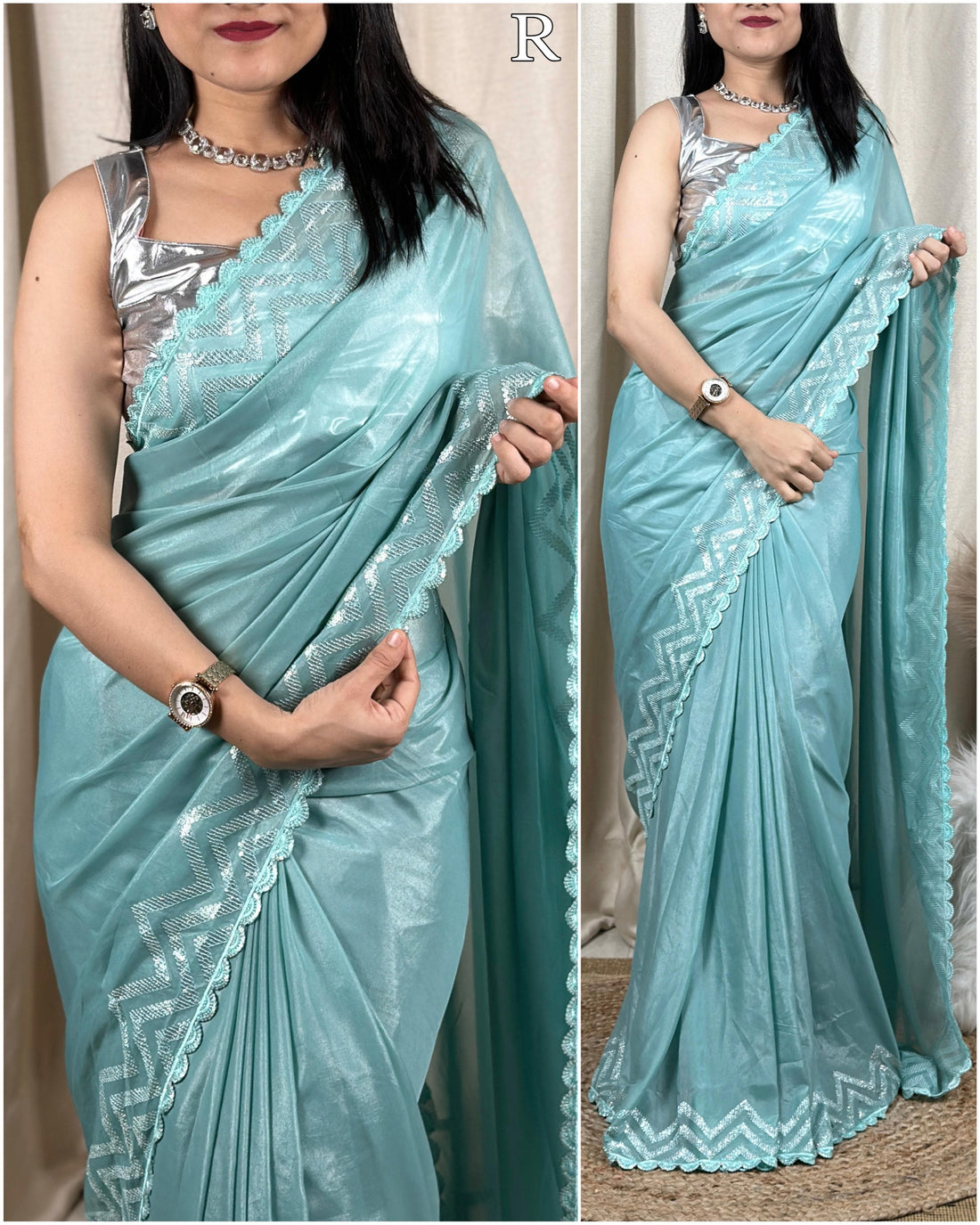 Beautiful Designer Ayesha metallic silk Saree (1499x04)