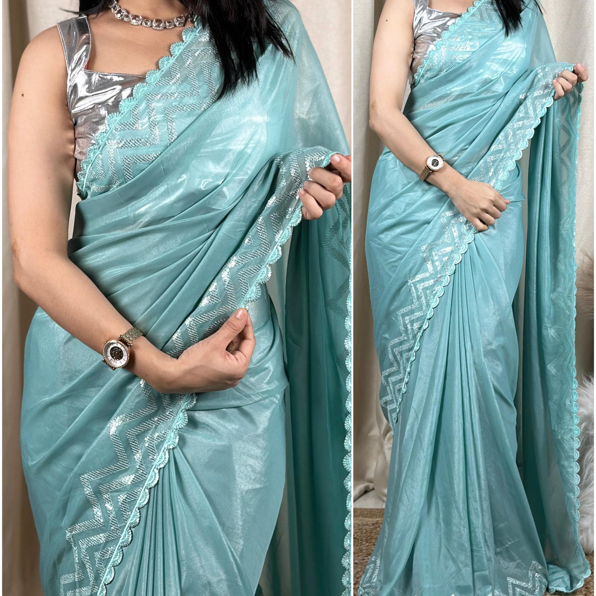 Beautiful Designer Ayesha metallic silk Saree