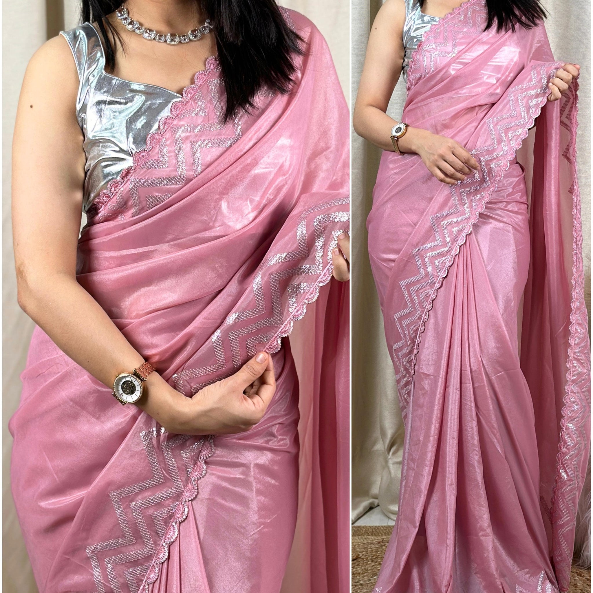 Beautiful Designer Ayesha metallic silk Saree (1499x04)