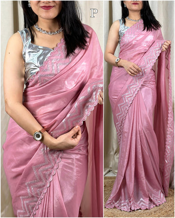 Beautiful Designer Ayesha metallic silk Saree