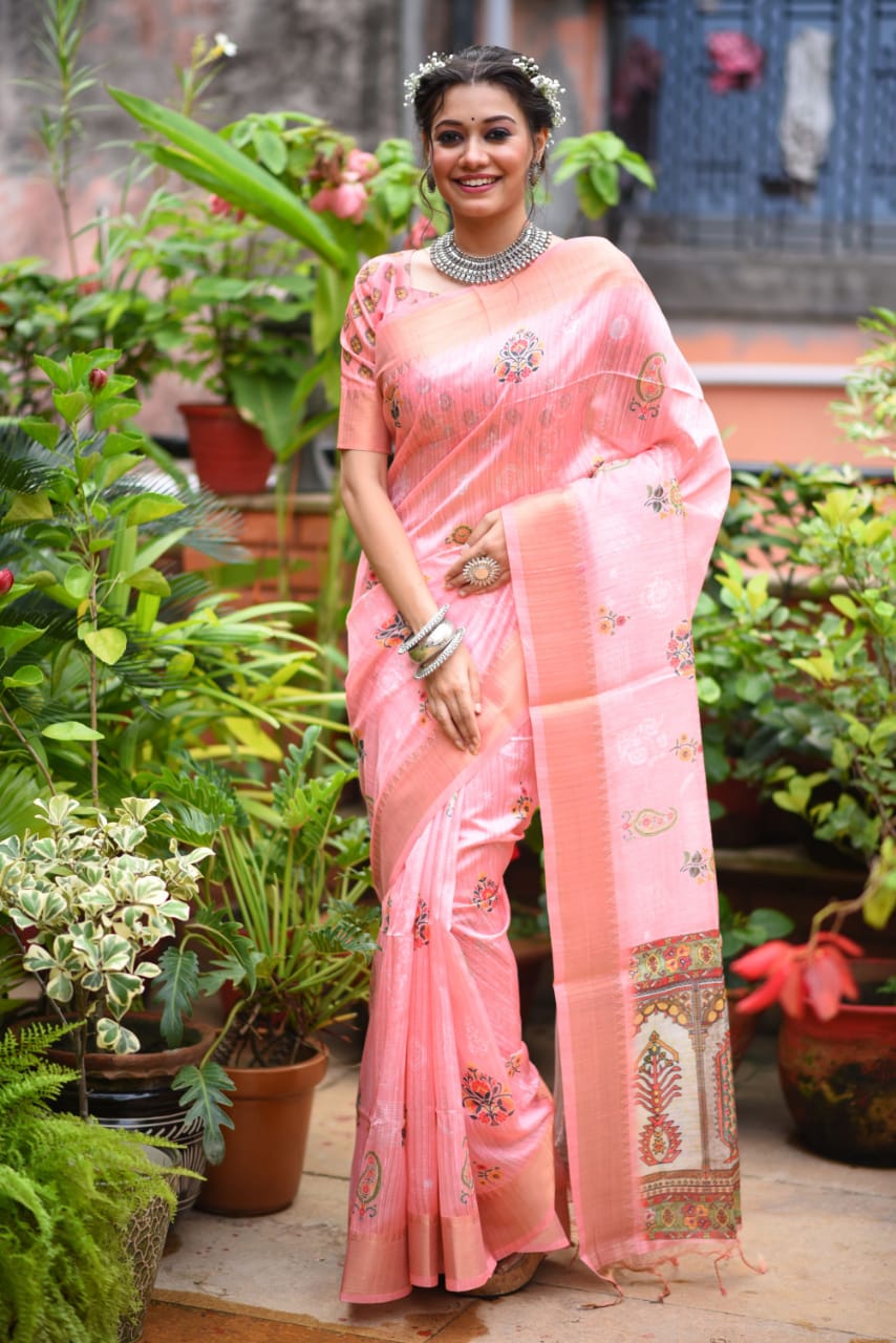 Beautiful Designer Tussar silk Saree