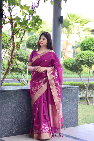 Beautiful Designer Pure Linen Silk Saree