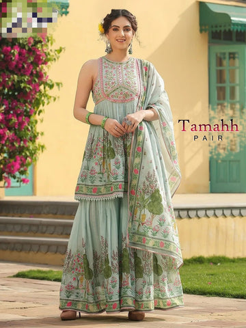 Beautiful Designer Tamahh Fency Sarara Pair With Duppatta