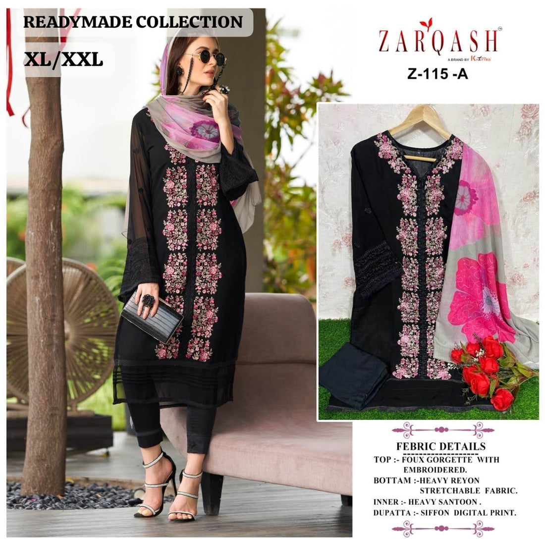 Zarqash Z-115 Designer Faux Georgette Suit