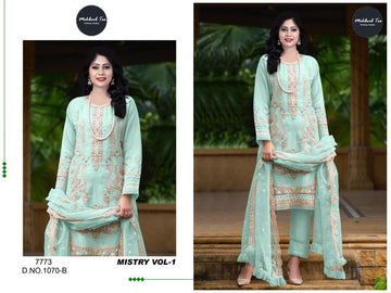 Mehboob Mistry Vol 1 D No 1070 Organza Heavy Embroidery Work Pakistani Salwar Kameez