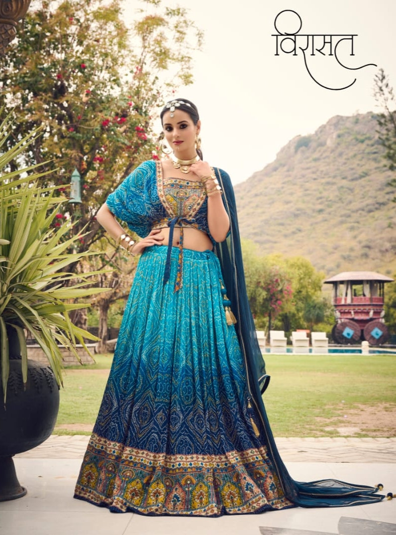 Arunima Virasat 2001 To 2007 Series Festive Wear Pure Chinnon Lehenga