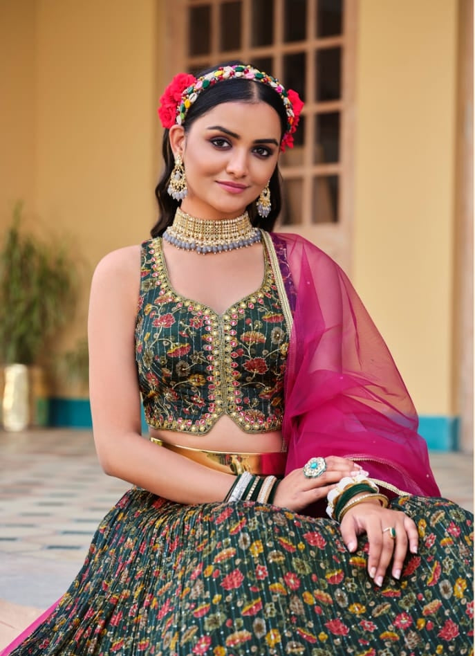 Arunima Virasat 2001 To 2007 Series Festive Wear Pure Chinnon Lehenga