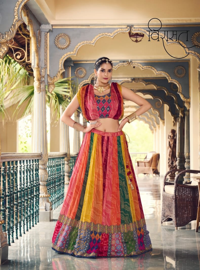 Arunima Virasat 2001 To 2007 Series Festive Wear Pure Chinnon Lehenga