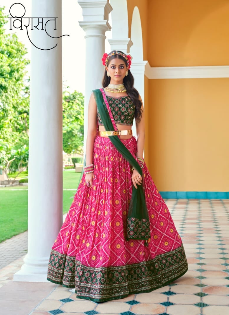 Arunima Virasat 2001 To 2007 Series Festive Wear Pure Chinnon Lehenga