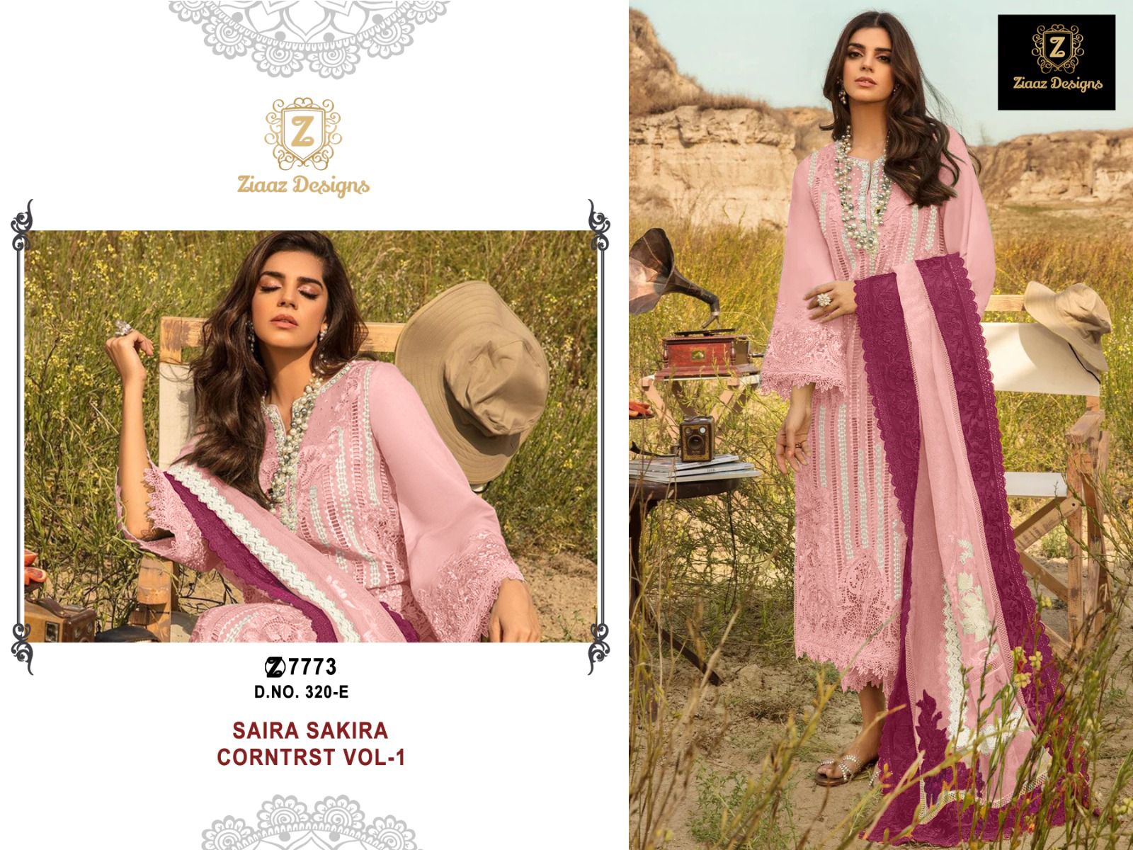 Ziaaz Designs 320 Saira Sakira Corntrst Vol 1 Suits