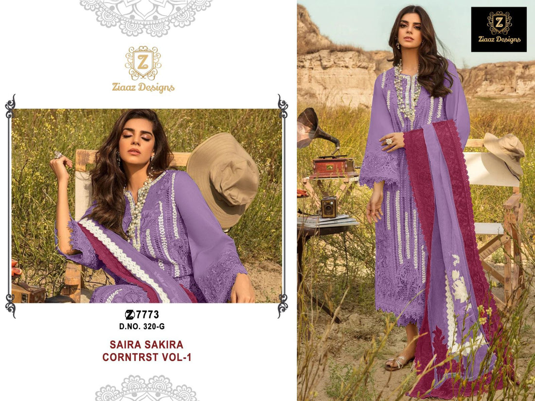 Ziaaz Designs 320 Saira Sakira Corntrst Vol 1 Suits (1199x06)