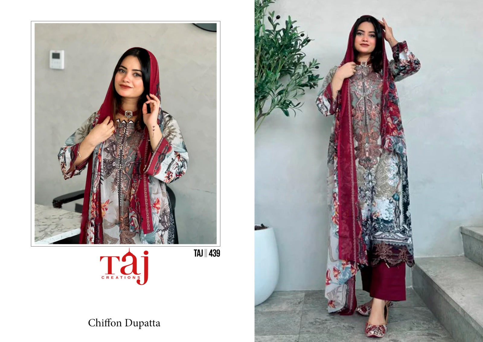 Taj Creation D No 439 & 440 Cotton Print Fancy Embroidery Salwar Kameez (575x2)