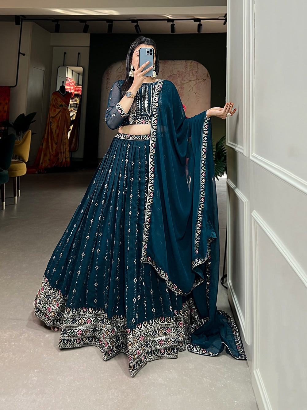 Beautiful Designer Georgette Lehenga Choli D.No.1804