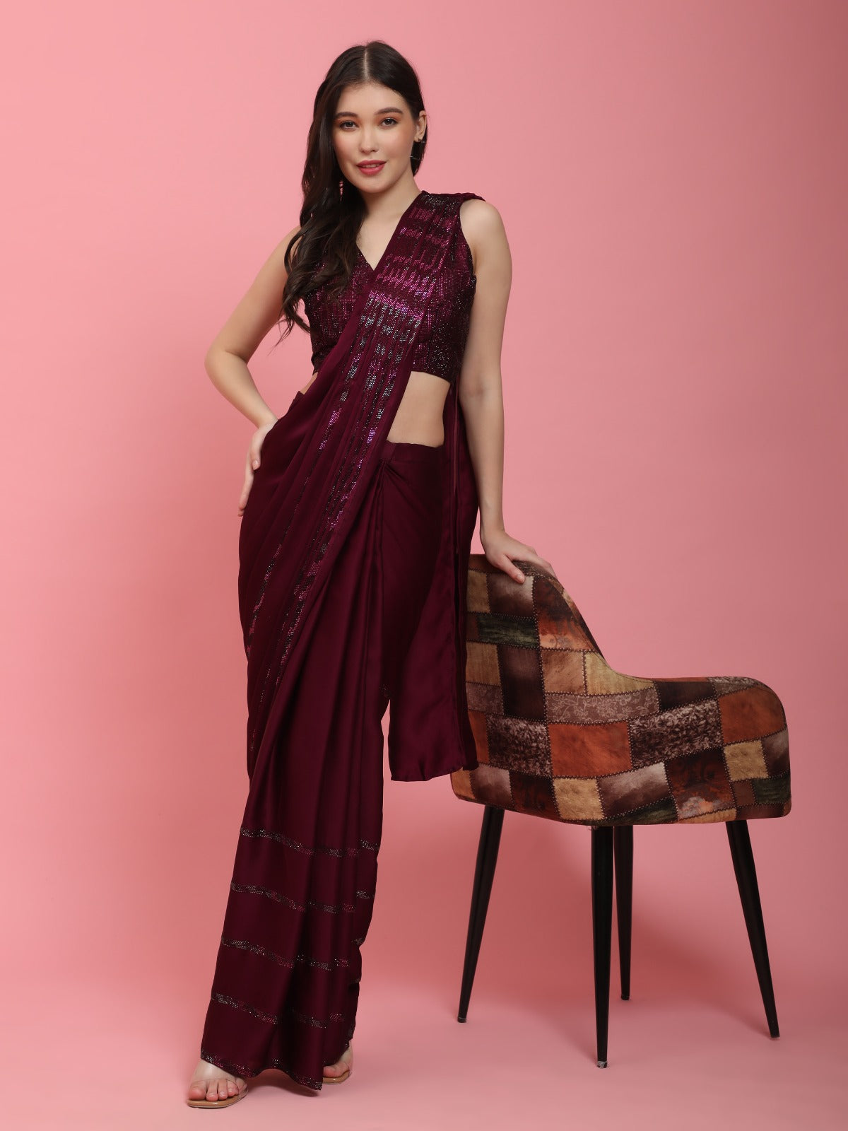 Party Wear Designer Ready To Wear One minute Sarees 10209